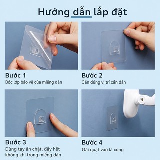 OOKAS Quạt Treo Tường 7 Cánh, Gió Mạnh Siêu Mát, 25W 220V/50Hz,Không Cần Khoan Đục Có Kèm Miếng Dán