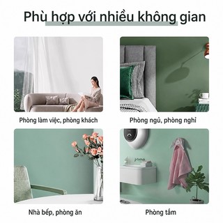 OOKAS Quạt Treo Tường 7 Cánh, Gió Mạnh Siêu Mát, 25W 220V/50Hz,Không Cần Khoan Đục Có Kèm Miếng Dán
