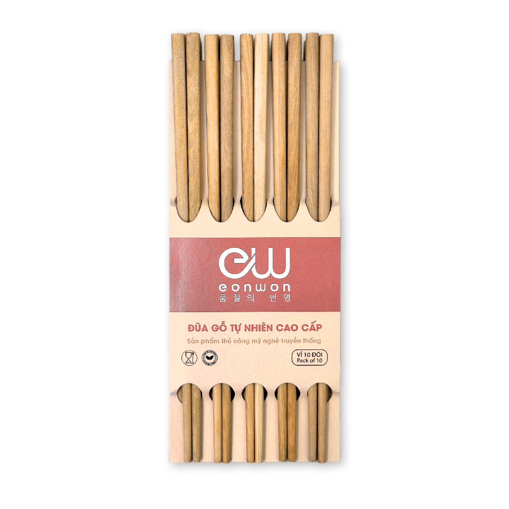 Bộ 10 đôi đũa Eonwon EW-001 - Chống mốc bền đẹp an toàn cho sức khỏe
