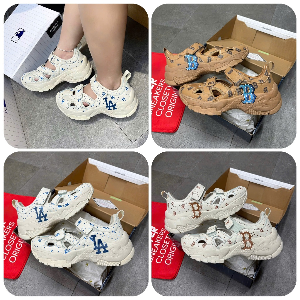 Giày Sandal MLB Big Ball Chunky Mask Diamond Monogram LA Dodgers / Boston Red - 3ASDCMM33