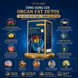 Viên uống thải độc mỡ nội tạng Vitatree Organ Fat Detox hỗ trợ chuyển hoá chất béo hộp 60 viên