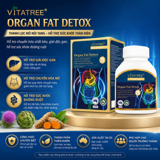Viên uống thải độc mỡ nội tạng Vitatree Organ Fat Detox hỗ trợ chuyển hoá chất béo hộp 60 viên