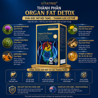 Viên uống thải độc mỡ nội tạng Vitatree Organ Fat Detox hỗ trợ chuyển hoá chất béo hộp 60 viên