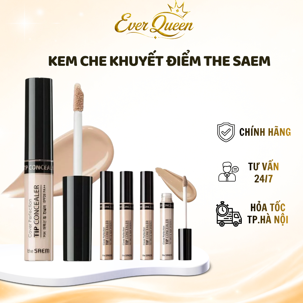 Kem che khuyết điểm The Saem Cover Perfection Tip Concealer Che Phủ Tốt, Lâu trôi - Ever Queen