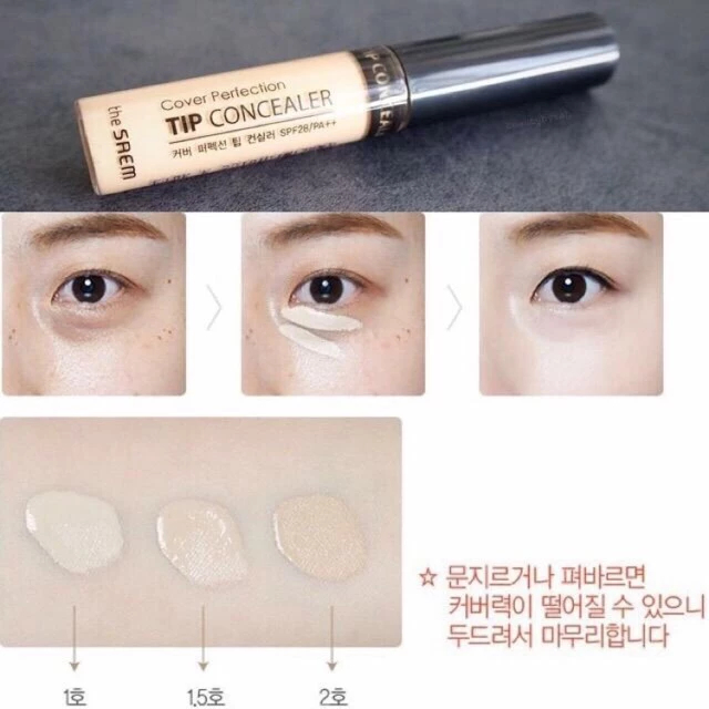 Kem che khuyết điểm The Saem Cover Perfection Tip Concealer Che Phủ Tốt, Lâu trôi - Ever Queen