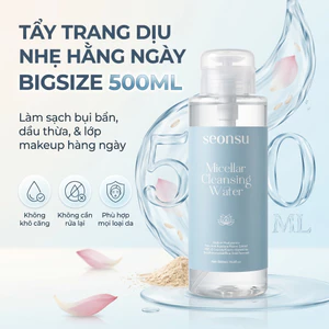 Nước Tẩy Trang SEONSU Micellar Cleansing Water 500ml Dịu Nhẹ Cho Mọi Loại Da, Có B5 Allantoin Betaine