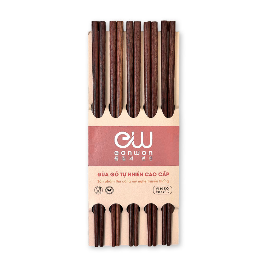 Bộ 10 đũa gỗ Eonwon EW-002 - Chống mốc bền đẹp an toàn cho sức khỏe gia đình
