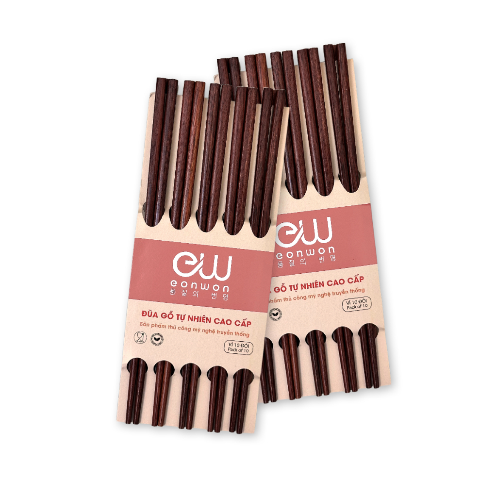 Bộ 10 đũa gỗ Eonwon EW-002 - Chống mốc bền đẹp an toàn cho sức khỏe gia đình