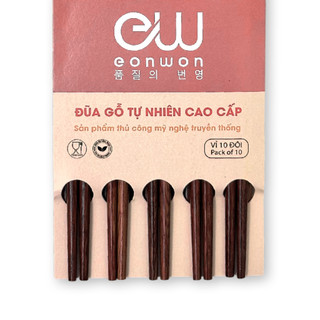 Bộ 10 đũa gỗ Eonwon EW-002, chống mốc, bền đẹp an toàn cho sức khỏe gia đình