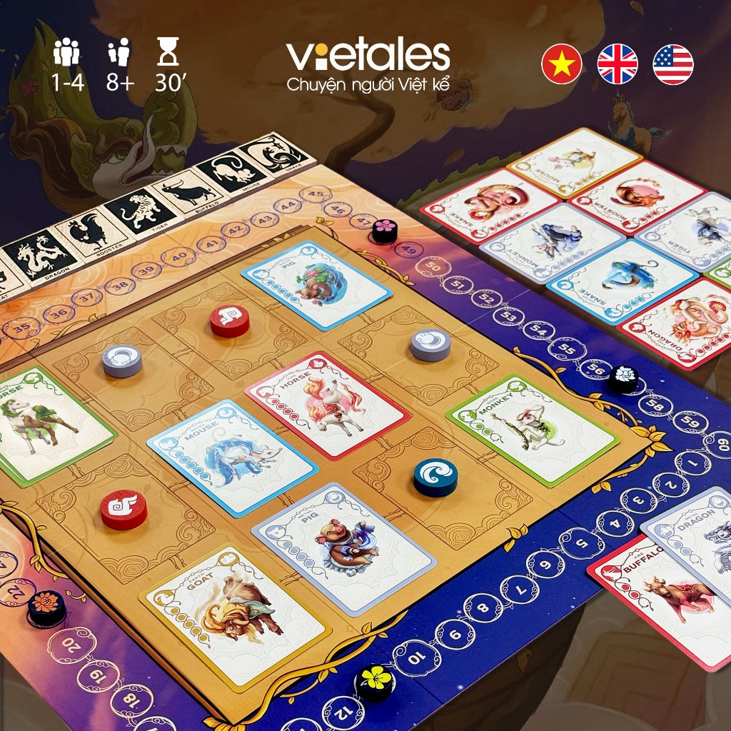 Thiên Can Địa Chi - Boardgame Trí Tuệ & Chiến Thuật 12 Con Giáp, Ngũ Hành - Gắn Kết Bạn Bè Và Gia Đình