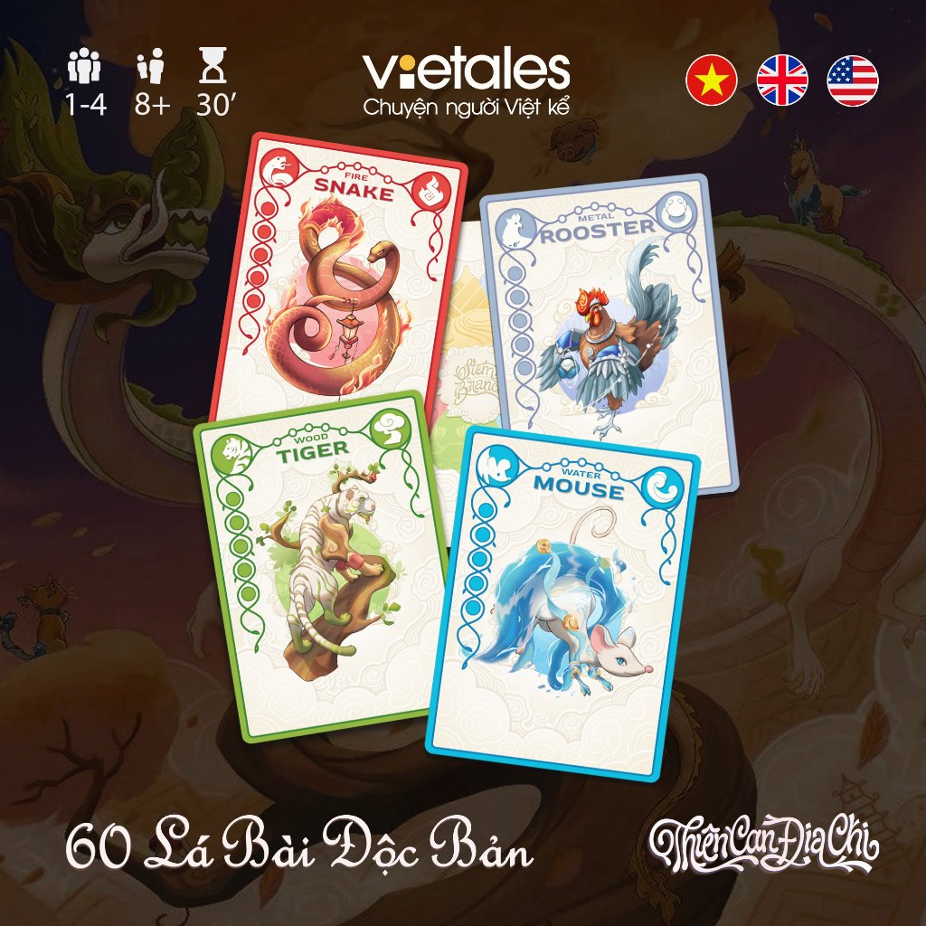 Thiên Can Địa Chi - Boardgame Trí Tuệ & Chiến Thuật 12 Con Giáp, Ngũ Hành - Gắn Kết Bạn Bè Và Gia Đình
