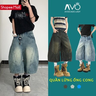 Quần Short Baggy Jean Nữ Nam ống Cong Avo avocado Unisex,vải Denim Cao Cấp, phong cách trẻ trung, năng động, toả sáng