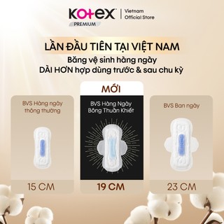 Mua 4 tặng 4 gói Băng vệ sinh Kotex Bông Thuần Khiết Hàng Ngày 19CM 10 miếng/gói