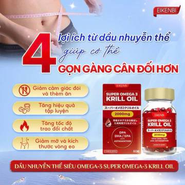 VIÊN UỐNG DẦU NHUYỄN THỂ SUPER OMEGA 3 KRILL OIL 2000mg