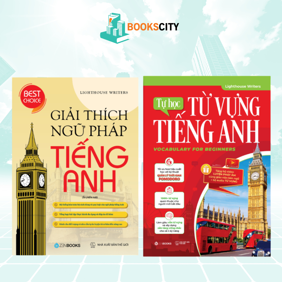 Combo Sách Thông Thạo Ngữ Pháp và Từ Vựng Tiếng Anh : Giải Thích Ngữ Pháp + Tự Học Từ Vựng Tiếng Anh