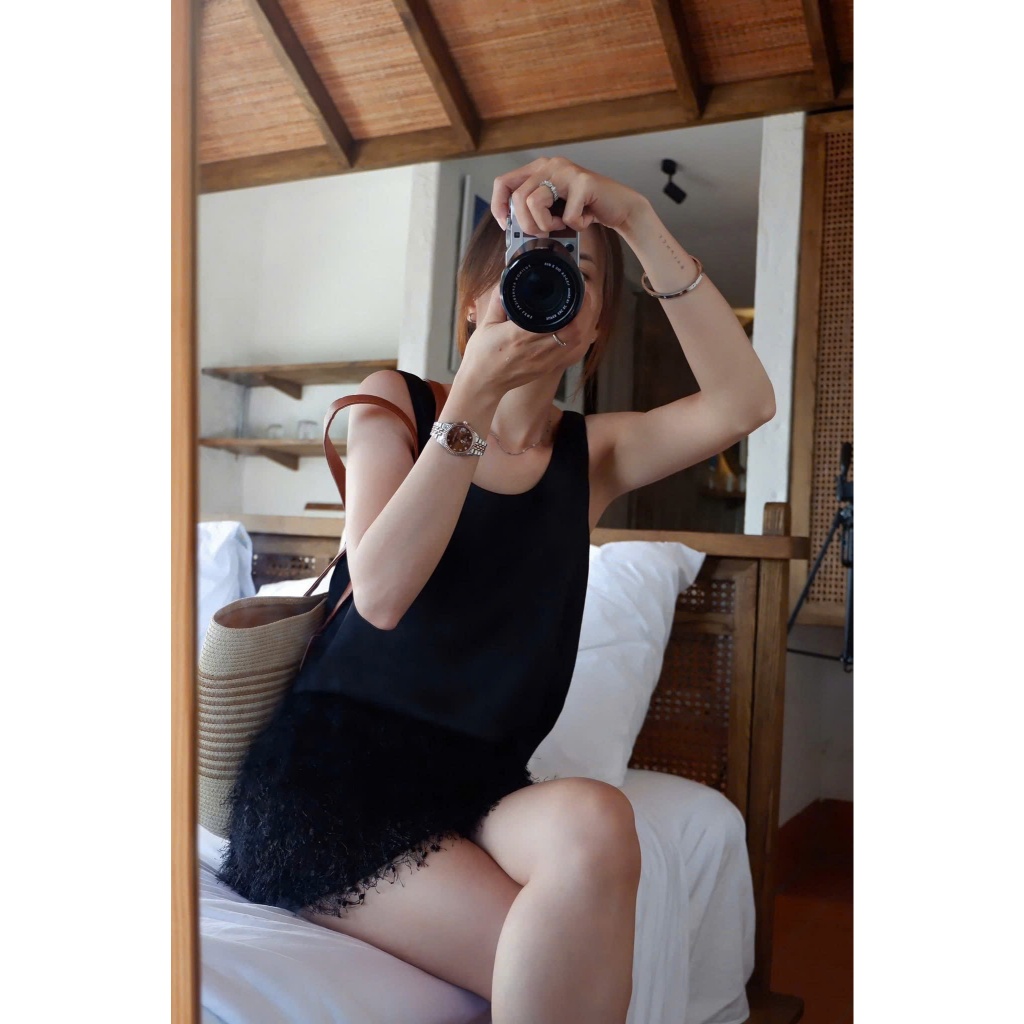 𝗞𝗲𝘃𝗮 𝗟𝗶𝗻𝗲𝗻- Áo Linen lụa 2 dây bản to đơn giản basic