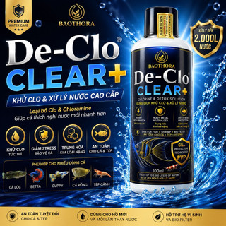 Khử Clo Cá Cảnh De-Clo CLEAR+ Cao Cấp Khử Chloramine Trung Hòa Kim Loại Nặng Giảm Stress Cá An Toàn Cá Tép Hồ Thủy Sinh