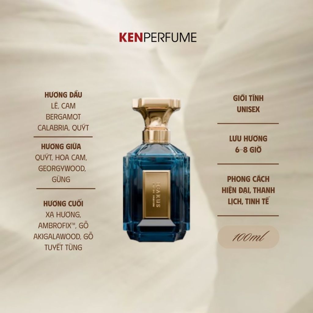 Nước hoa Fullsize 100ML | 35ML Velixir Icarus EDP | Nước hoa Unisex | Ken Perfume