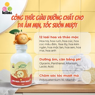Combo 3 Sữa Tắm Gội Trẻ Em 2in1 Kibu MƠ - Bảo Vệ Tóc Mềm Mượt & Dịu Nhẹ Cho Da Nhạy Cảm - 3x300ml