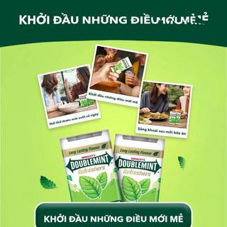 Combo 6 Kẹo sing-gum không đường Doublemint Refreshers hương bạc hà hũ 40g (6 hũ x 40g)