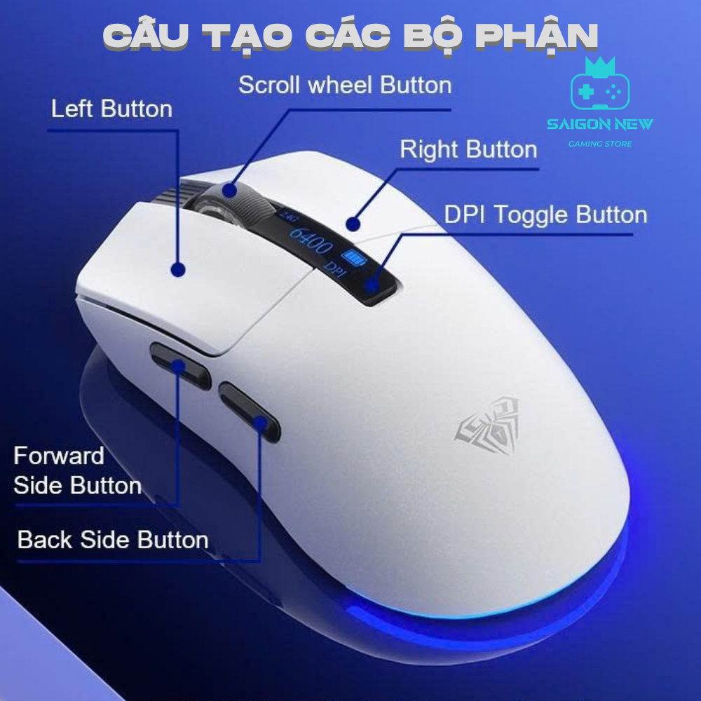 Chuột không dây AULA SC590 - Tương thích PC,laptop,máy tính - Mắt đọc PAW3311 - Kết nối 3 chế độ - Bảo hành 6 tháng | BigBuy360 - bigbuy360.vn