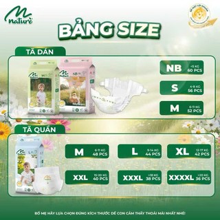 Tã/Bỉm MOMO NATURE mỏng nhẹ, siêu thoáng khí cho bé từ NB Newborn - 4XL