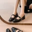 Giày Mary Jane búp bê nữ quai khóa kiểu dáng vuông đế thấp mềm mại phong cách công sở dễ phối
