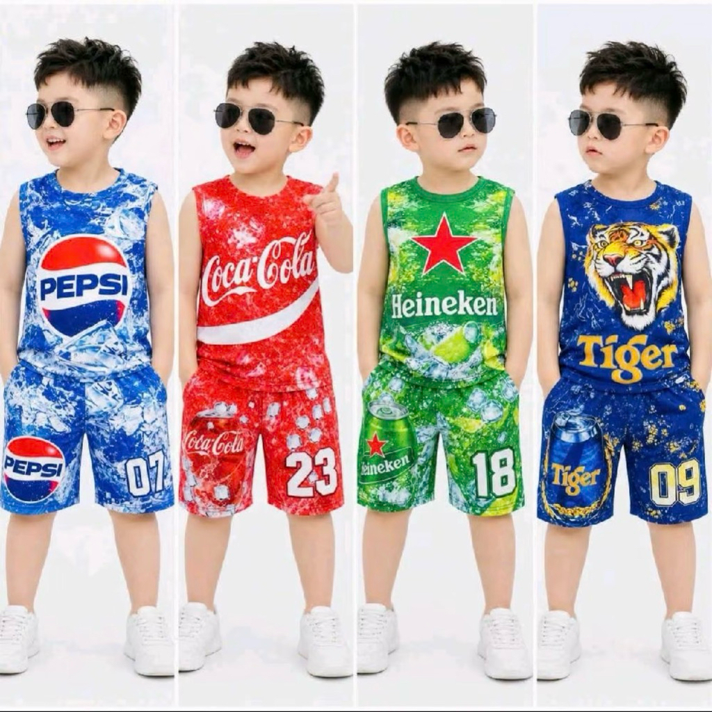BỘ BA LỖ BÉ TRAI MÙA HÈ – THUN LẠNH MÁT MẺ – SIZE 8-40KG