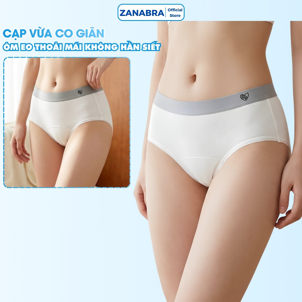 Quần lót nữ cotton màu sắc nhẹ nhàng nữ tính, Quần lót cao cấp thoáng mát họa tiết tim ZANABRA L183