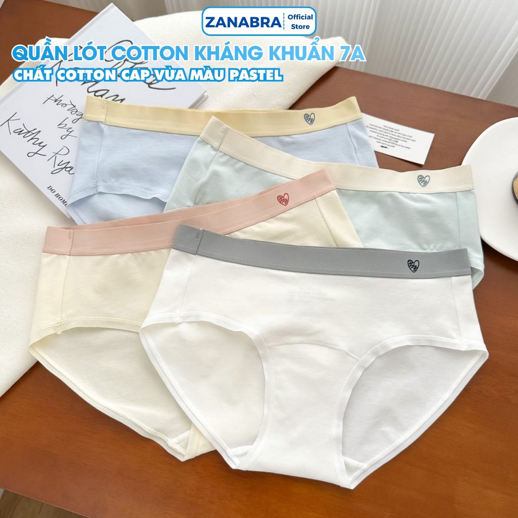 Quần Lót Nữ Cotton – Quần Chip Nữ Gân Tăm Kẻ Sọc Cạp Vừa Kháng Khuẩn ZANABRA L183