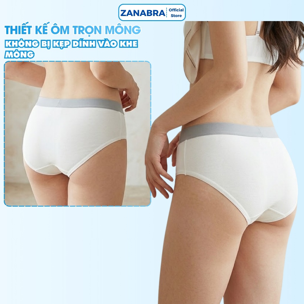 Quần lót nữ cotton màu sắc nhẹ nhàng nữ tính, Quần lót cao cấp thoáng mát họa tiết tim ZANABRA L183