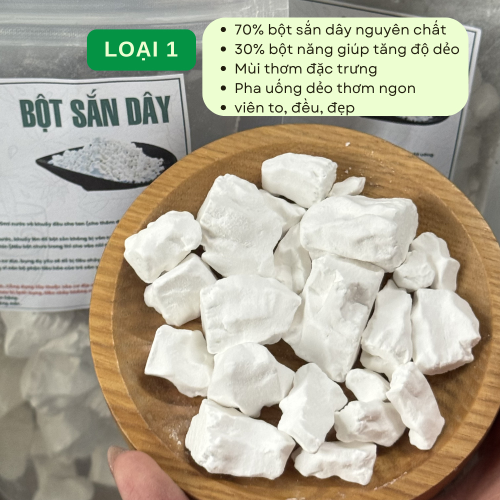 500g Bột Sắn Dây Loại 1 Đức Thiện (Khô, Sạch, Thơm) - Thanh Nhiệt, Giải Độc, Đẹp Da, Chống Lão Hóa