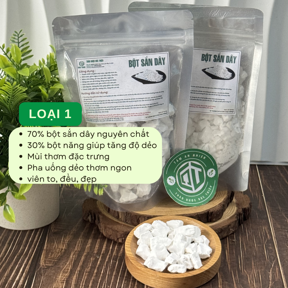 500g Bột Sắn Dây Loại 1 Đức Thiện (Khô, Sạch, Thơm) - Thanh Nhiệt, Giải Độc, Đẹp Da, Chống Lão Hóa