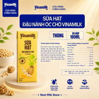Sữa Hạt Đậu Nành Óc Chó Vinamilk 180ml - Thùng 48 Hộp