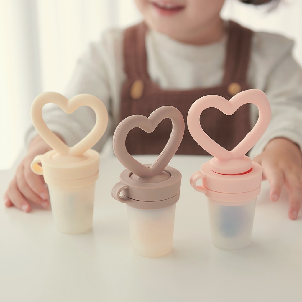 Túi Nhai Silicone Firgi Hàn Quốc Ăn Dặm Chống Hóc Núm Nhai Hình Trái Tim