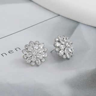Khuyên tai nữ bông tai hoa tuyết bông tai cô dâu, dự tiệc phong cách sang trọng Larme accessories -KT0253