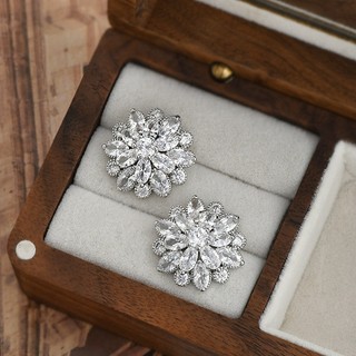 Khuyên tai nữ bông tai hoa tuyết bông tai cô dâu, dự tiệc phong cách sang trọng Larme accessories -KT0253