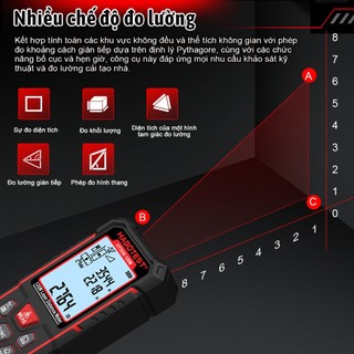 HABOTEST HT7050 Máy đo tầm laser 50M / 80 / 120M Dụng cụ đo tầm laser ngoài trời trong nhà Máy đo tầm laser cầm tay có