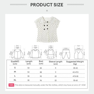VM-Áo sơ mi nữ Áo sơ mi tay ngắn cổ sen  áo babydoll chấm bi phối 6 cúc lửng dáng vừa dễ thương