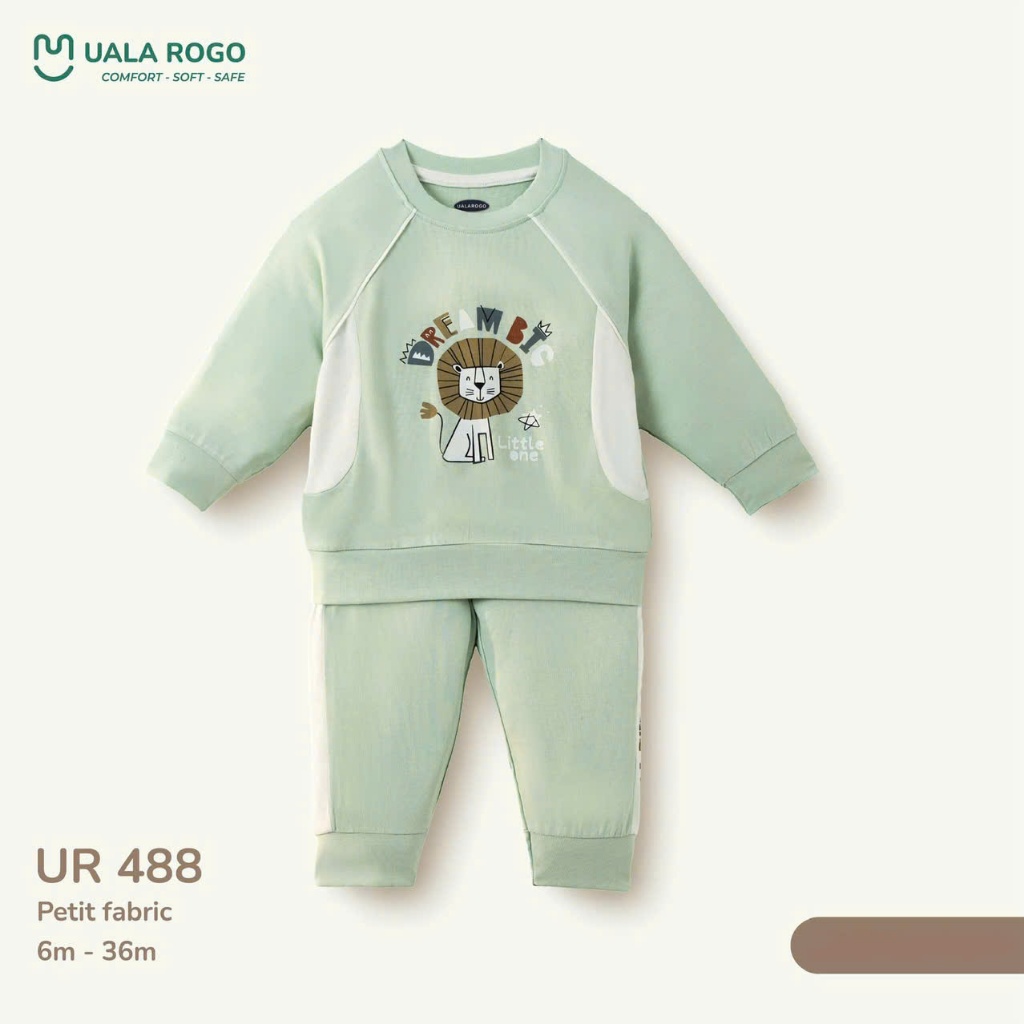 (6,5-16kg, 6-36M) Bộ Quần Áo Dài Tay Mềm Mại Cho Bé Uala UR487 UR488 UR269 UR506 UR301 UR499