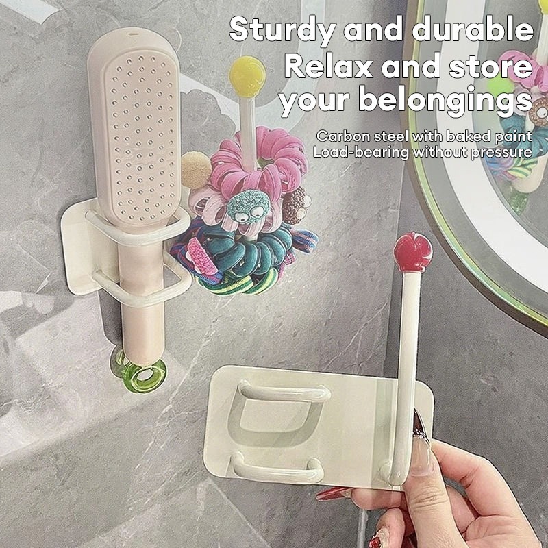 ✨Homie✨Dây buộc tóc, băng đô, móc treo trang sức, lược phòng tắm, giá đựng đồ gắn tường không cần khoan, dùng cho lược