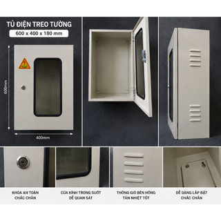 Tủ Điện Năng Lượng Mặt Trời 3PV 1 Pha Thép Mạ Kẽm: 600x400x200mm;500x400x200mm,Chống Sét AC/DC, Bảo Vệ Inverter Solar