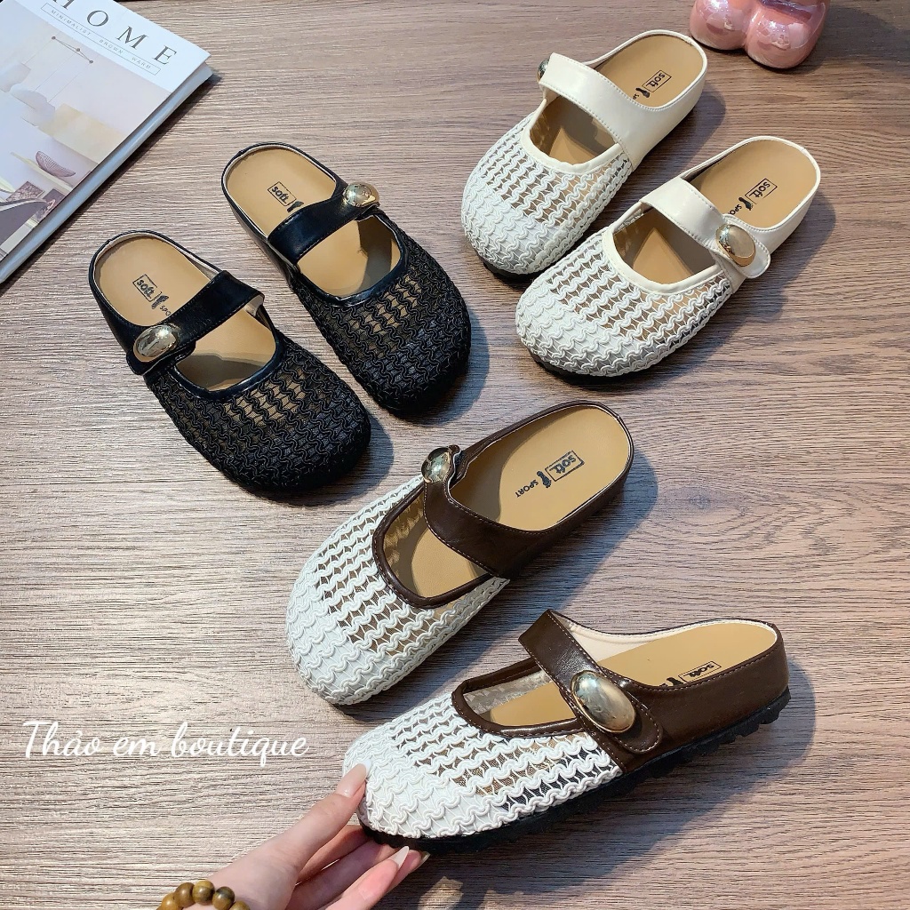 [Thảo Em - SL666] Sục lưới nữ độn đế 5p phối khuy vàng  [Sẵn Hàng].