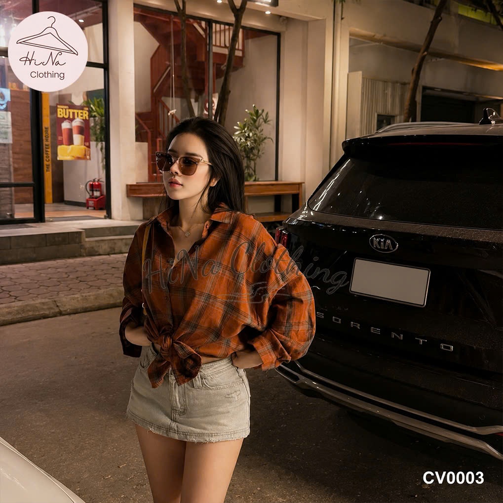 Chân váy ngắn jean denim bò chữ A basic rách nhẹ HiNa QCCC QCL1 CV0003 #3269