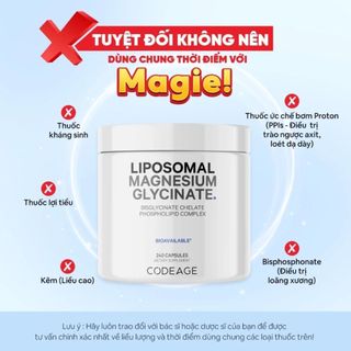 TPBVSK Viên Uống Bảo Vệ Sức Khỏe Codeage Liposomal Magnesium Glycinate, Hộp 240 Viên