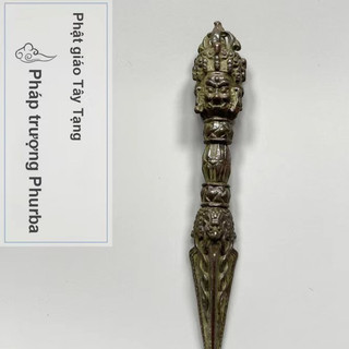 Chày Kim Cương Vajra Ba Mặt Phuba Tây Tạng Nepal - Pháp Khí Phật Giáo, Đồ Phong Thủy Bình An May Mắn