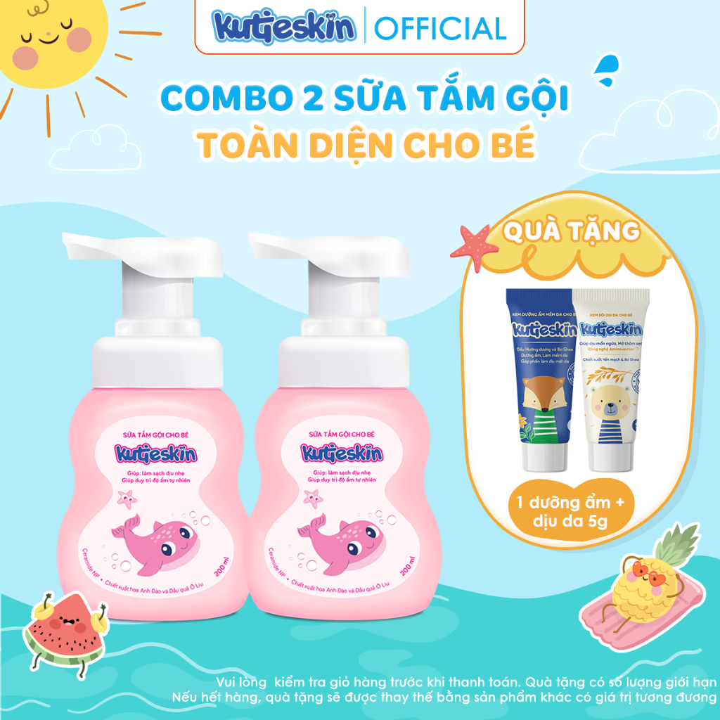 Combo 2 Sữa Tắm Gội Kutieskin Cho Bé - 2 KKT03