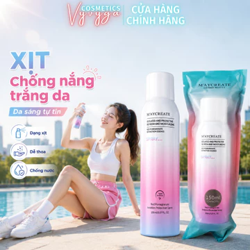 Xịt Chống Nắng Maycreate 150ml Nâng tone da sáng chống tia UV Kem chống nắng dạng xịt trắng da body Nội địa Trung CN02