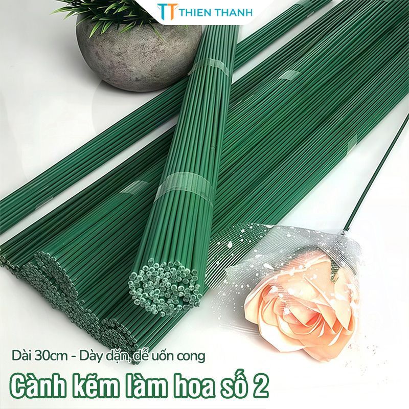 Cành Kẽm Làm Hoa Giả DIY Cao Cấp – Kẽm Bọc Nhựa Dẻo Dễ Uốn Làm Hoa Len Hoa Giấy Handmade