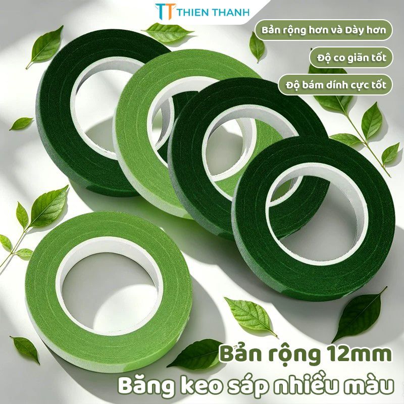 Băng Keo Sáp Quấn Cành Hoa Handmade – Băng Dính Làm Hoa Len, Hoa Kẽm Nhung DIY Màu Xanh Đậm Cao Cấp